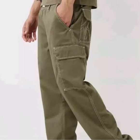 NWT True Religion Brand Jeans Baggy Cargo Pants Size 36 Kalamata - Picture 1 of 9
